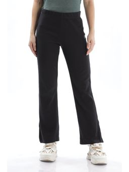 DOMIN8 - Women Black Cotton Flared Pant
