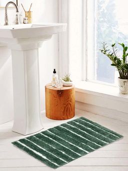 Nautica - Ultra Soft Fluffy Anti Slip Bath Mat Stripe-Sage