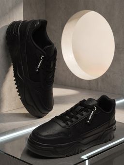 WROGN - Men Highball Monochrome Black Sneakers