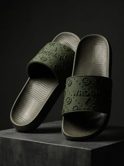 WROGN - Men Pine Olive Sliders