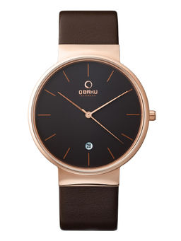 Obaku - Klar Hazel V153GDVNRN Brown Dial Quartz Watch For Men