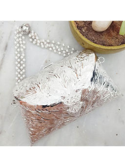 A Clutch Story - Silver Floral Clutches