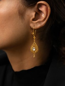 Shaya by CaratLane - 925 Silver Shaya by CaratLane Queen of Checklists Earrings in Gold Plated