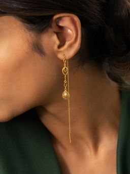 Shaya by CaratLane - Queen of Encouragement Sui Dhaga Earrings in Gold Plated 925 Silver