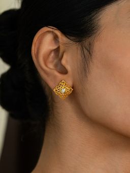 Shaya by CaratLane - Queen of Multitasking Stud Earrings in Gold Plated 925 Silver