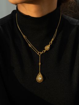 Shaya by CaratLane - Queen of Checklists Necklace in Gold Plated 925 Silver