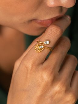 Shaya by CaratLane - Queen of Encouragement Ring in Gold Plated 925 Silver