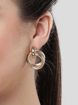 Karatcart - Women Gold Plated Double Hoop Earrings