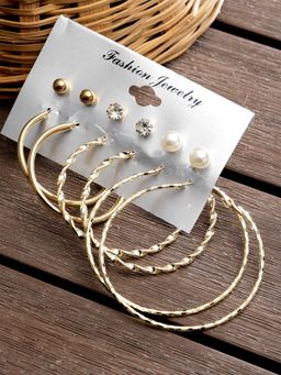 Karatcart - Women Set Of 6 Gold Plated Fashion Earrings