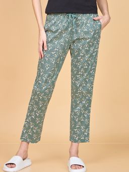 Enamor - Mid Rise Full Length Adjustable drawstring Hangout Pant For Women - E4A5