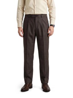 The Indian Garage Co - Men Brown Relaxed Fit Checked Mid-Rise Trouser