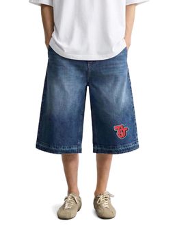 The Indian Garage Co - Men Blue Printed Mid-Rise Denim Shorts