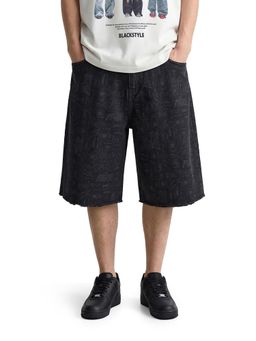 The Indian Garage Co - Men Printed Mid-Rise Denim Shorts