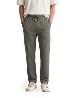 The Indian Garage Co - Men Khaki Relaxed Fit Textured Mid-Rise Trackpant