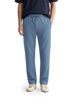 The Indian Garage Co - Men Blue Relaxed Fit Textured Mid-Rise Trackpant