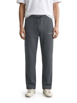 The Indian Garage Co - Men Grey Relaxed Fit Textured Mid-Rise Trackpant