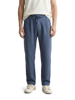 The Indian Garage Co - Men Blue Loose Fit Textured Mid-Rise Trackpant