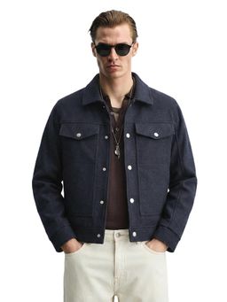 The Indian Garage Co - Men Regular Fit Solid Round Neck Full Sleeves Jacket