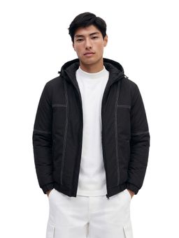 The Indian Garage Co - Men Relaxed Fit Hooded Full Sleeves Jacket