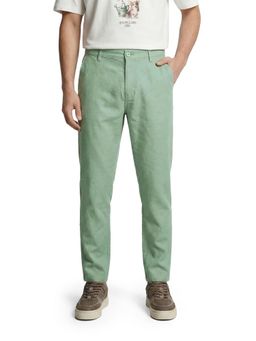 The Indian Garage Co - Men Green Slim Fit Solid Mid-Rise Trouser