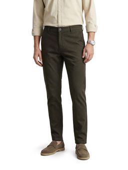 The Indian Garage Co - Men Grey Slim Fit Solid Mid-Rise Trouser