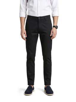 The Indian Garage Co - Men Black Slim Fit Solid Mid-Rise Trouser