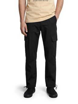The Indian Garage Co - Men Black Relaxed Fit Solid Mid-Rise Cargo