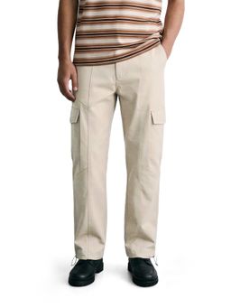 The Indian Garage Co - Men Beige Relaxed Fit Solid Mid-Rise Cargo