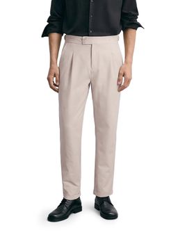 The Indian Garage Co - Men Beige Regular Fit Solid Mid-Rise Trouser