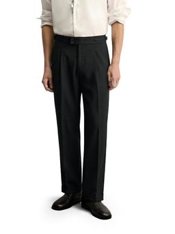 The Indian Garage Co - Men Black Regular Fit Solid Mid-Rise Trouser