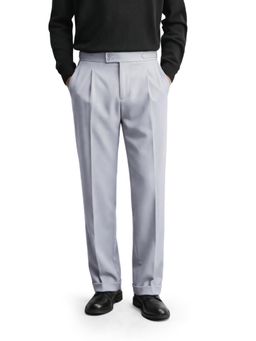 The Indian Garage Co - Men Grey Regular Fit Solid Mid-Rise Trouser
