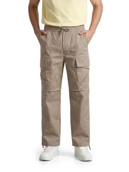 The Indian Garage Co - Men Relaxed Fit Solid Mid-Rise Trouser