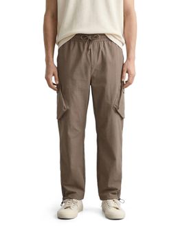 The Indian Garage Co - Men Brown Loose Fit Textured Mid-Rise Cargo