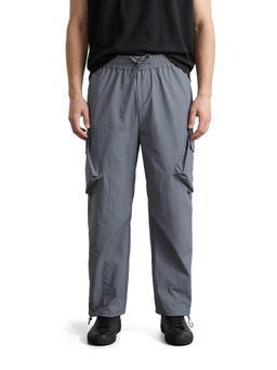 The Indian Garage Co - Men Grey Loose Fit Textured Mid-Rise Cargo