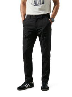 The Indian Garage Co - Men Black Straight Fit Solid Mid-Rise Cargo
