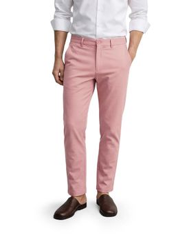 The Indian Garage Co - Men Pink Slim Fit Solid Mid-Rise Trouser