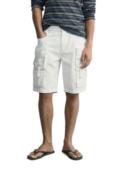 The Indian Garage Co - Men Relaxed Fit Solid Mid-Rise Cargo Shorts