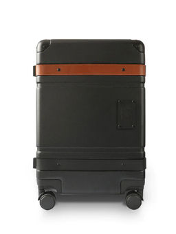 Nappa Dori - Trucker Carryon Trolley Bag - Black and Tan