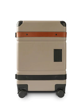 Nappa Dori - Trucker Carryon Trolley Bag - Grey and Tan