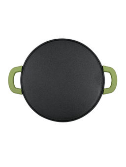Bergner - Elements Pre-Seasoned Cast Iron Concave Tawa, 26 cm (Olive Green)
