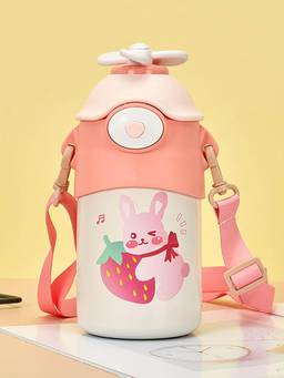 House of Quirk - Steel Kids Bottle Lockable Lid Duckbill Straw Water Bottle