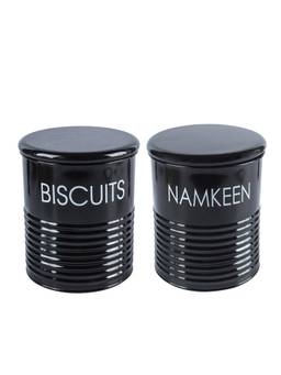 Voncasa - Metal Biscuit and Namkeen Jar Set | Leak-Proof
