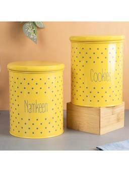 Voncasa - Metal Cookies and Namkeen Jar Set