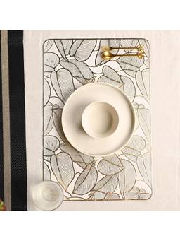 Voncasa - Rectangular Placemats | PVC Placemat with Golden Color