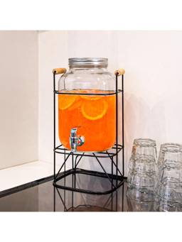 Voncasa - Mason Jar with Stainless Steel Lid | Square Glass Jar