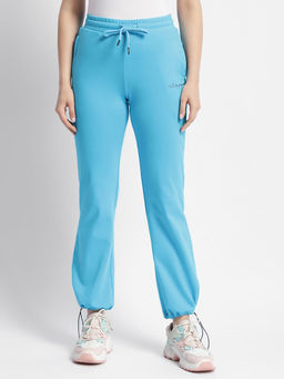 Madame - Msecret Solid Blue Mid Rise Joggers