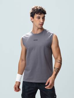 LOTTO - Men's Ribbed Neck Tank Dark Grey Tank Top