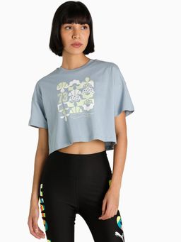 Puma - Mod Crop 1 Women Blue T-shirt