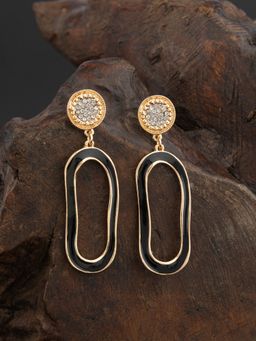 E2O - Gold Plated Stones Crafted Contemporary Drop Earring