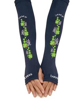 TVARRA - Lucky Charm Printed Fingerless Navy Blue Arm Sleeves